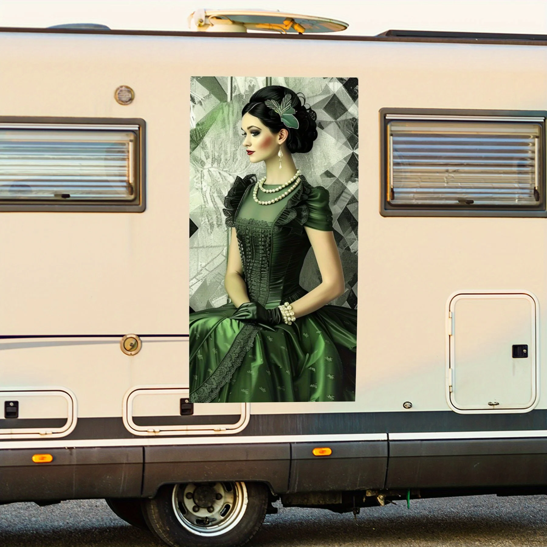 

Винтажная наклейка «Леди-кошка», виниловая наклейка для двери автомобиля на колесах, водонепроницаемые самоклеящиеся виниловые наклейки для хвоста автомобиля и бампера