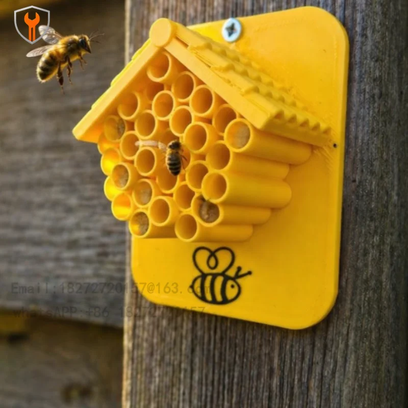 L A safe haven for wild bees in the bee hotel garden