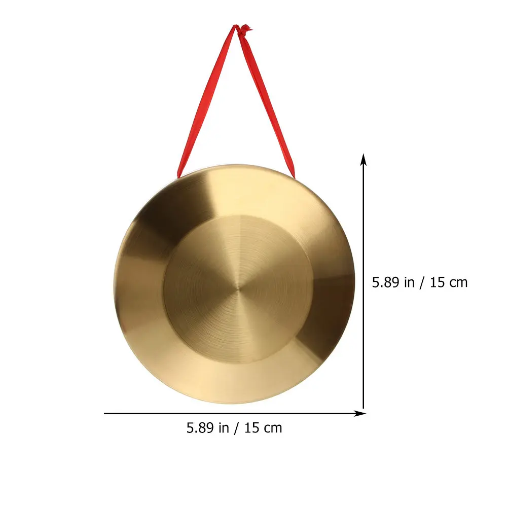 Handmade Chinese Gong Small Portable Percussion Instrument for Music Education Golden Copper-Steel Alloy Crisp Loud Sound