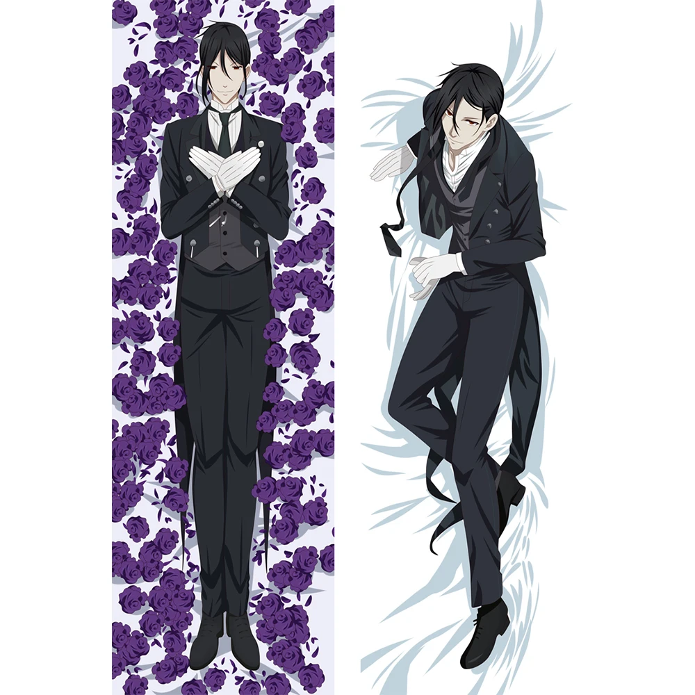 Anime Body Pillow Case Black Butler Dakimakurar  Covers Sebastian Double-Sided  Bedding Hugging  Polliw