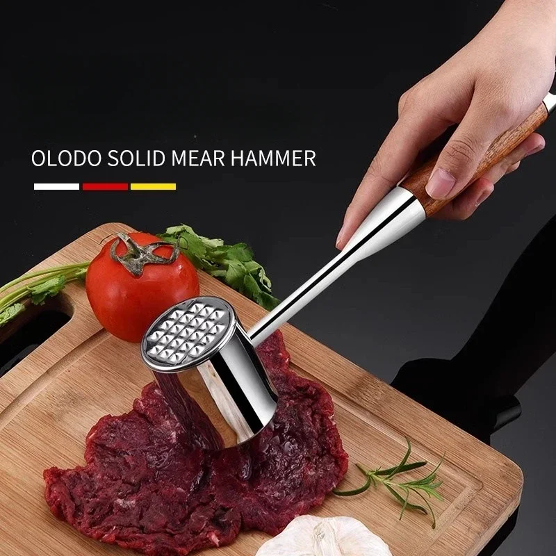 304 Stainless Steel Meat Hammer Loose Meat Tenderizer Household Steak Pork Chicken Breast Meat Loosening Hammer Kitchen Tools