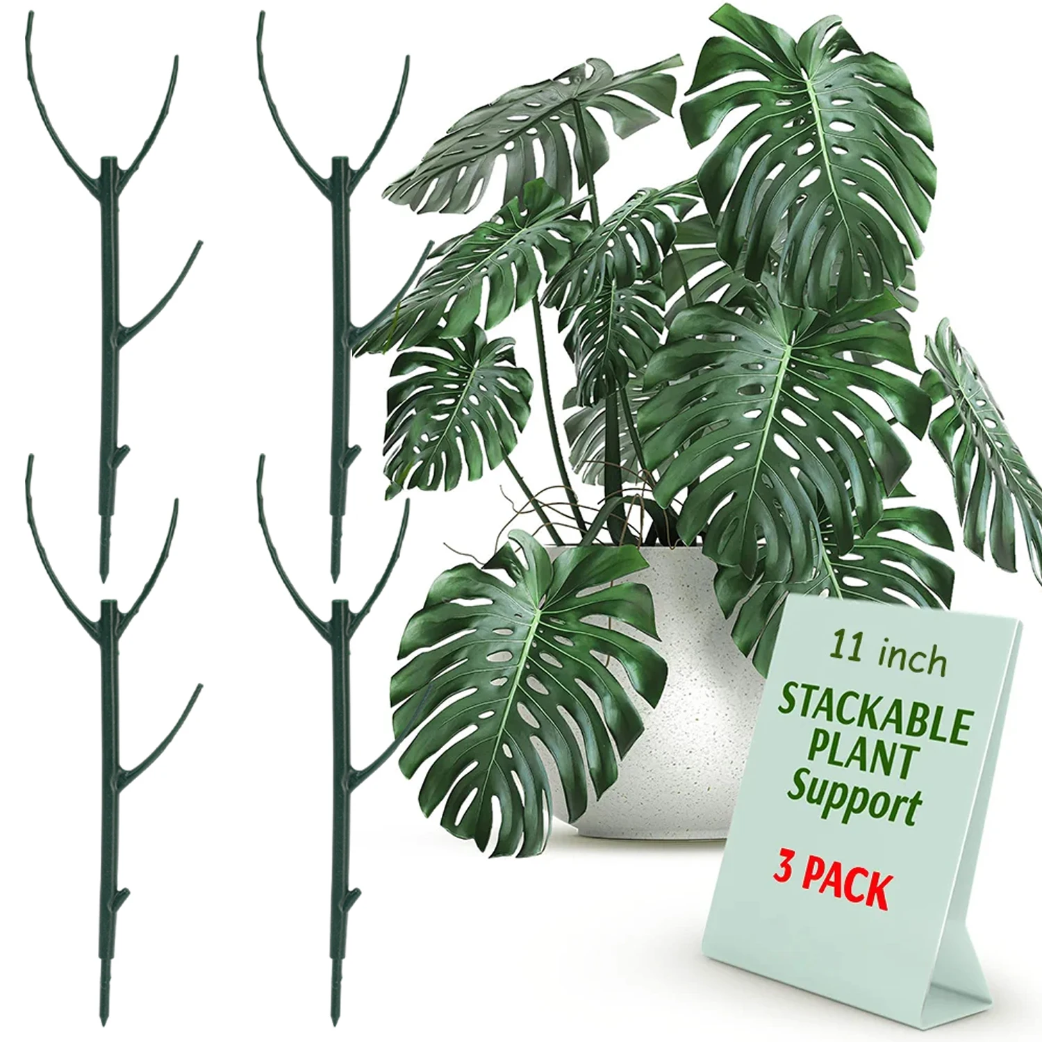 3/30pcs Plastic Plant Support Stackable Plant Stakes Flowers Greenhouses Fixing Rod Holder Indoor Plants Holder Rack Hoops