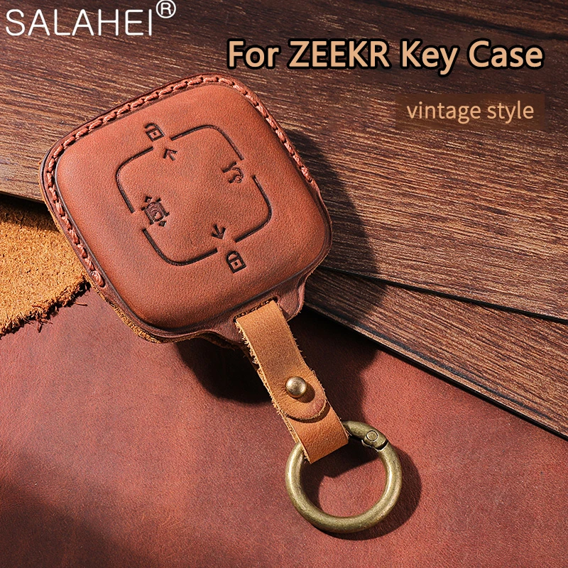 

New Car Smart Remote Key Case Keyless Cover Bag Holder For ZEEKR X 001 009 2021 2022 2023 Fob Auto Leather Keychains Accessories