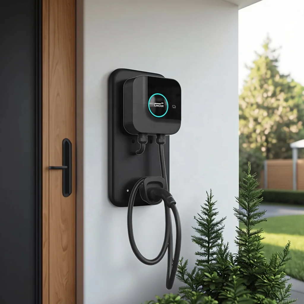 IP55 impermeável 7kW AC Smart EV Charger Wallbox com conector tipo 2 novo para uso doméstico e comercial