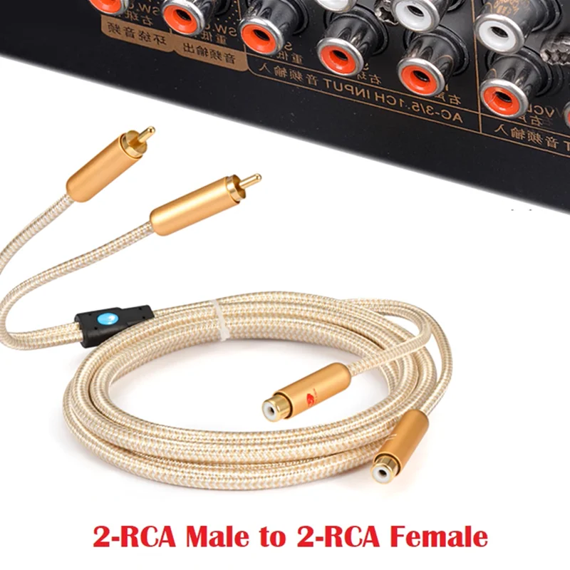 

Двойной аудиокабель RCA «папа» на 2 гнезда RCA для усилителя, динамика, ТВ, DVD, CD-плеер, фонокорректора, домашнего кинотеатра, системы Hi-Fi, удлинители
