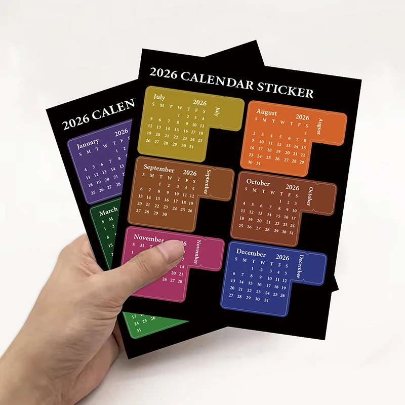 NUOVI adesivi calendario 2026 fai da te adesivi pianificatore colorati multifunzionali segnalibro durevole rimovibile per ufficio