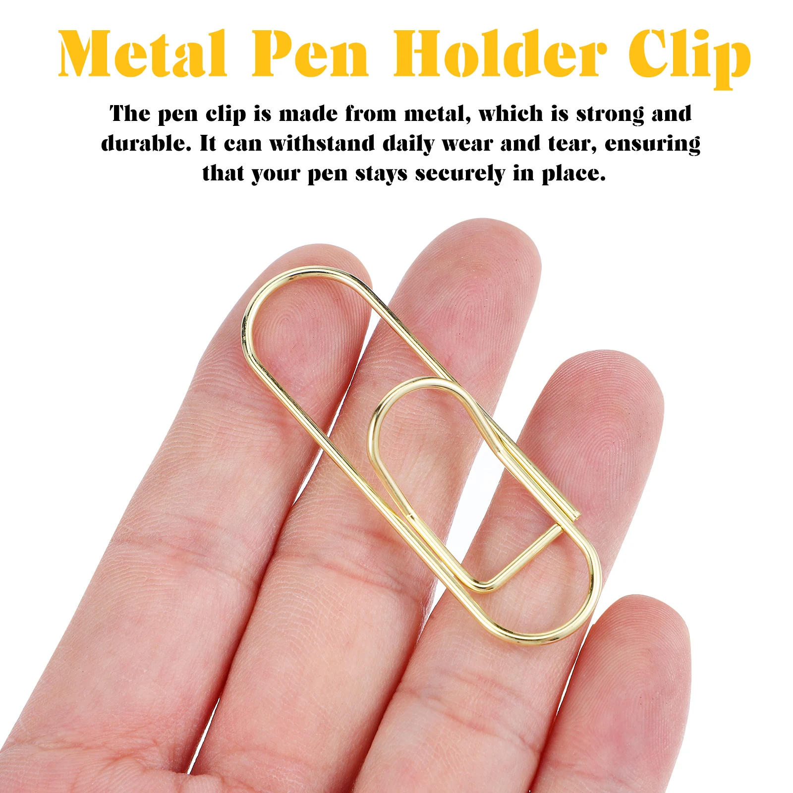 20 Pcs Organizer Metal Pen Clip Paper Pencil Holder Holders for Notebooks Portable Clips Office