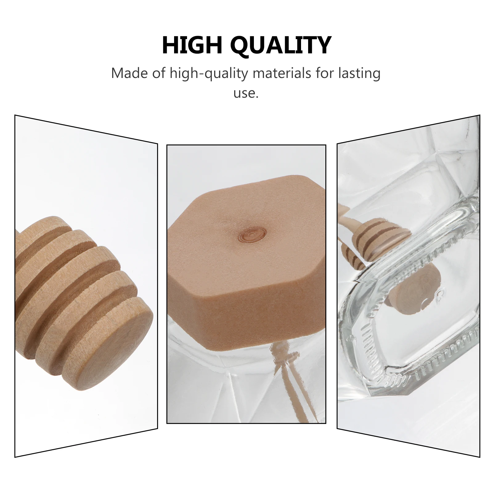 

2pcs Jars Sealing Glass Jar Transparent Honey Bottle Hexagon Design Honey Container