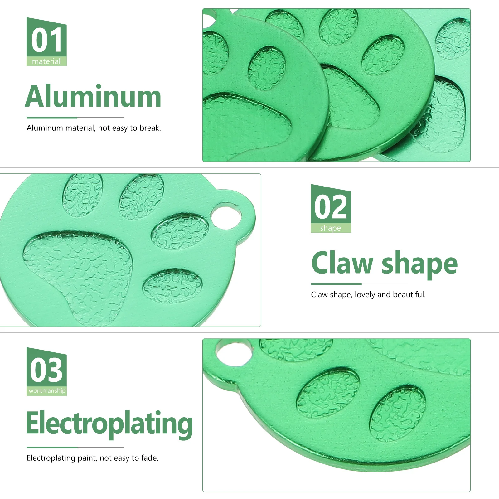 

3Pcs Pet Tags Personalized Dog Id Tag Metal Hanging Labels for Cats Dogs Anti-Lost Collar Pendant Address Identifier