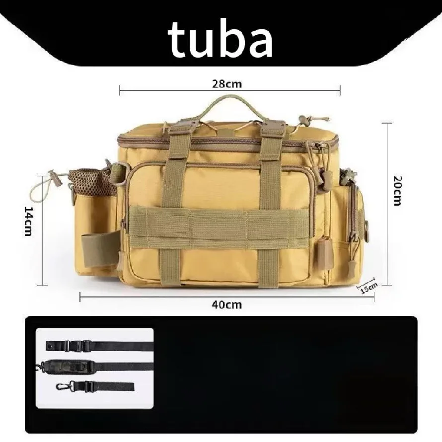 حقيبة معدات صيد الأسماك العملية - حقيبة خصر قماشية، حقيبة كتف كروس، حقيبة رياضية للسفر العالمية #4