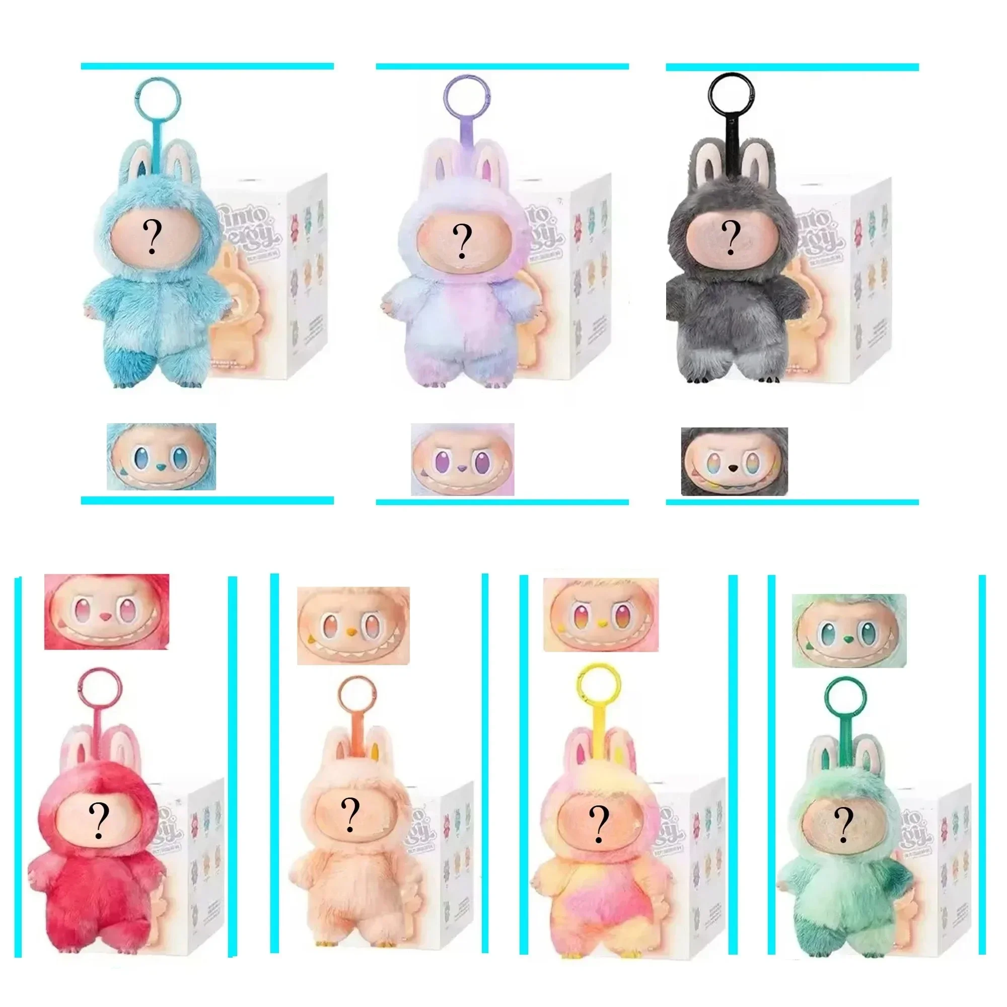 دمية قطيفة معكرون شخصيات كرتونية دمية * هوايات قلادة حلية لطيفة غامضة-صندوق بولي كلوريد الفينيل هدية مفاجئة لمهرجان الأطفال