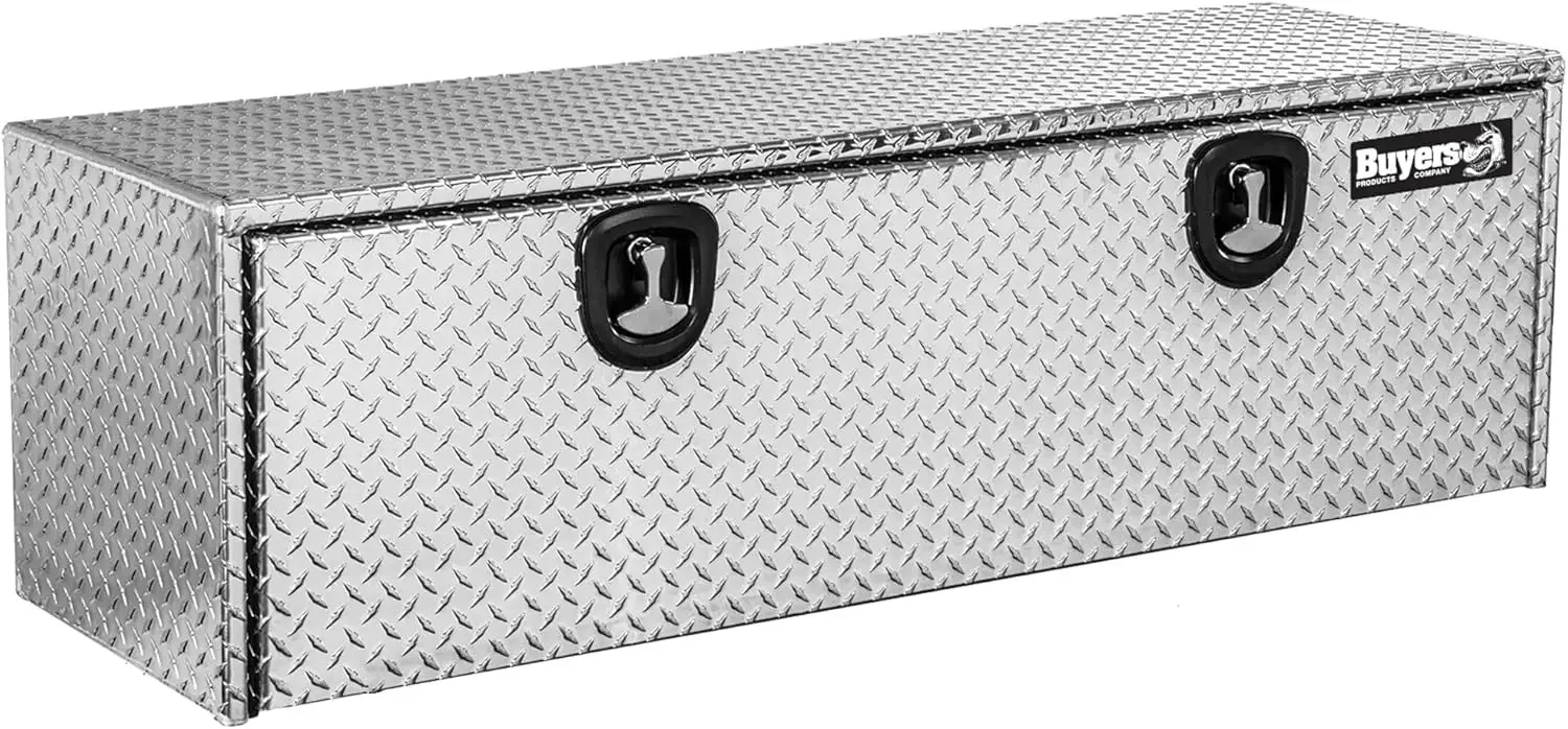 Diamond Tread Aluminum Underbody Truck Tool Box W/Compression Latch, 18 x 18 x 60 Inch, Made in the USA, Truck Box