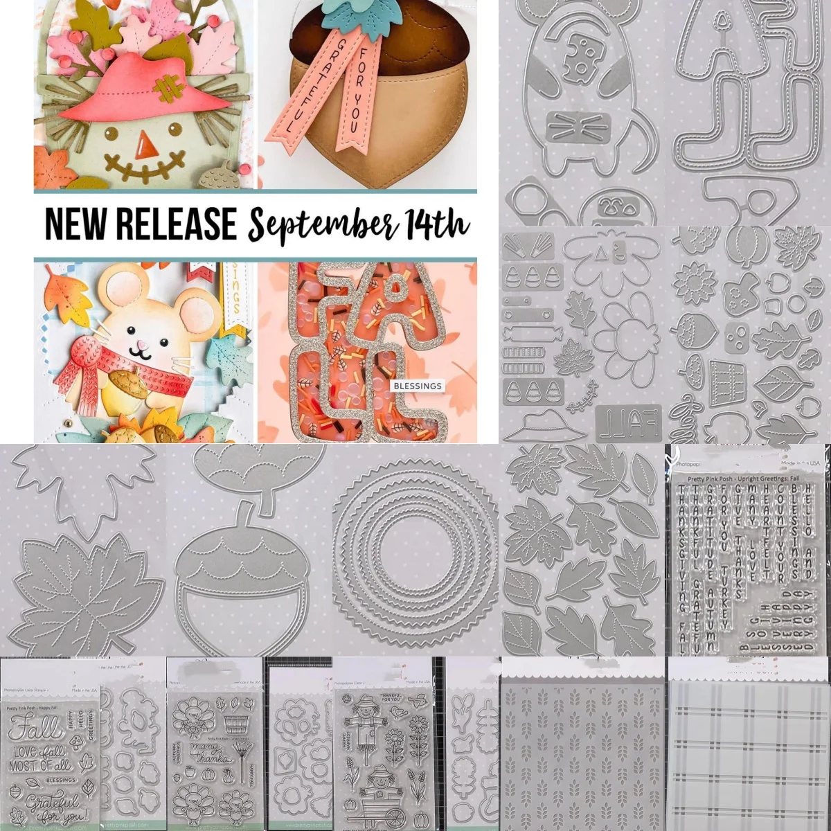 September 2026 New Fall Mouse Acorn Leaves Metal Cutting Dies Clear Stamps Stencil For DIY  Making Card Scrapbook Embossed Paper