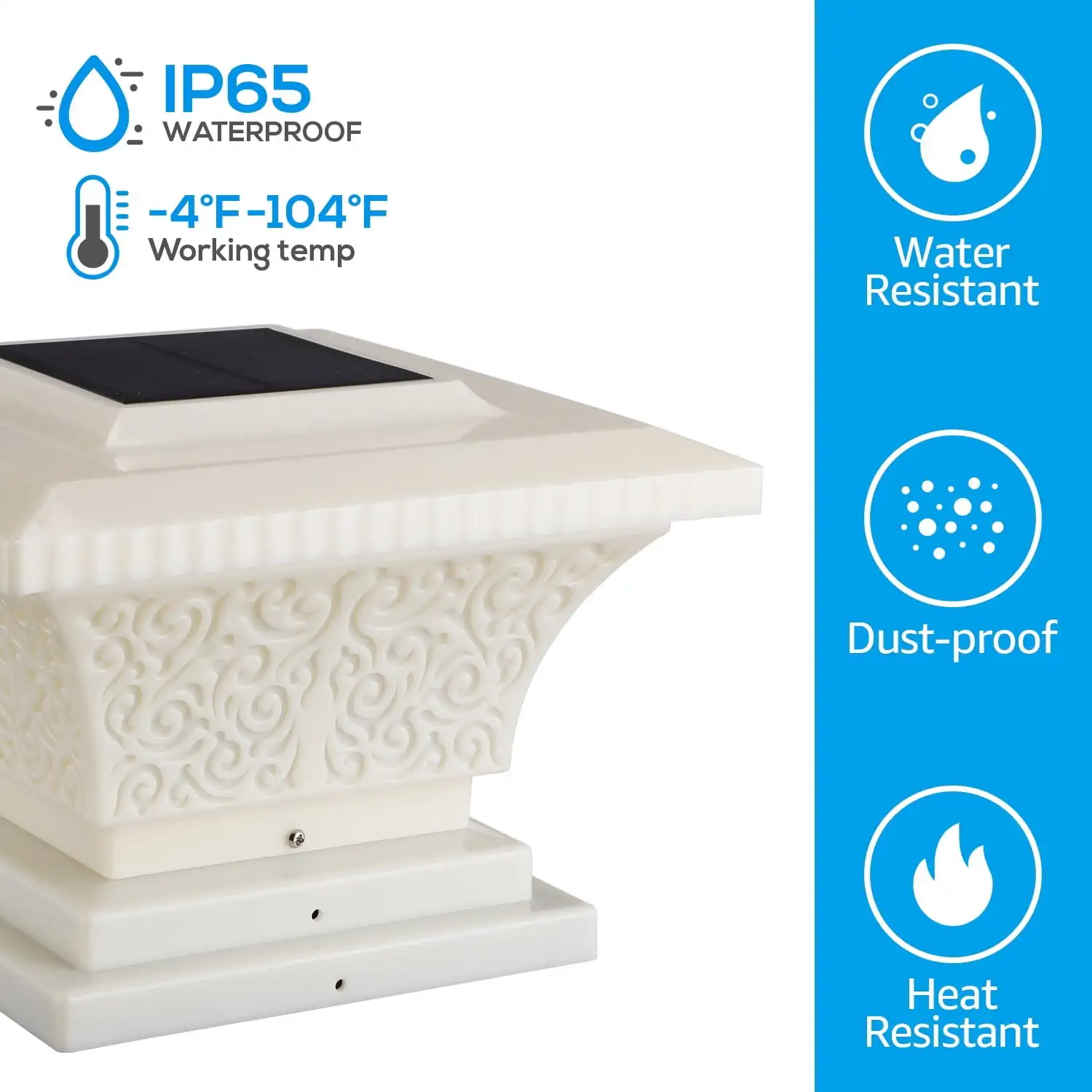 4個パック ソーラーポストライト 屋外用、LEDデッキフェンスキャップライト 4x4 5x5 6x6ポスト用 パティオガーデン装飾 暖かい照明