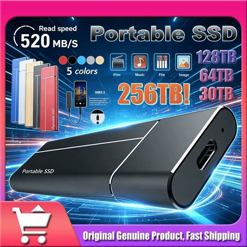 

Новый внешний SSD-накопитель 2026 года: 2 ТБ, 4 ТБ, 16 ТБ, Type-C USB 3.1, высокоскоростной внешний жесткий диск для ноутбуков