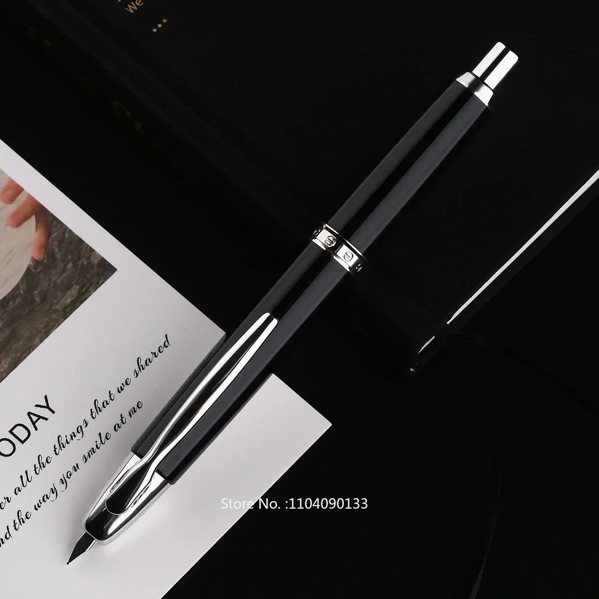 pluma-estilografica-retractil-hot-hot-majohn-a1-con-punta-extra-fina-y-convertidor-color-negro-intenso