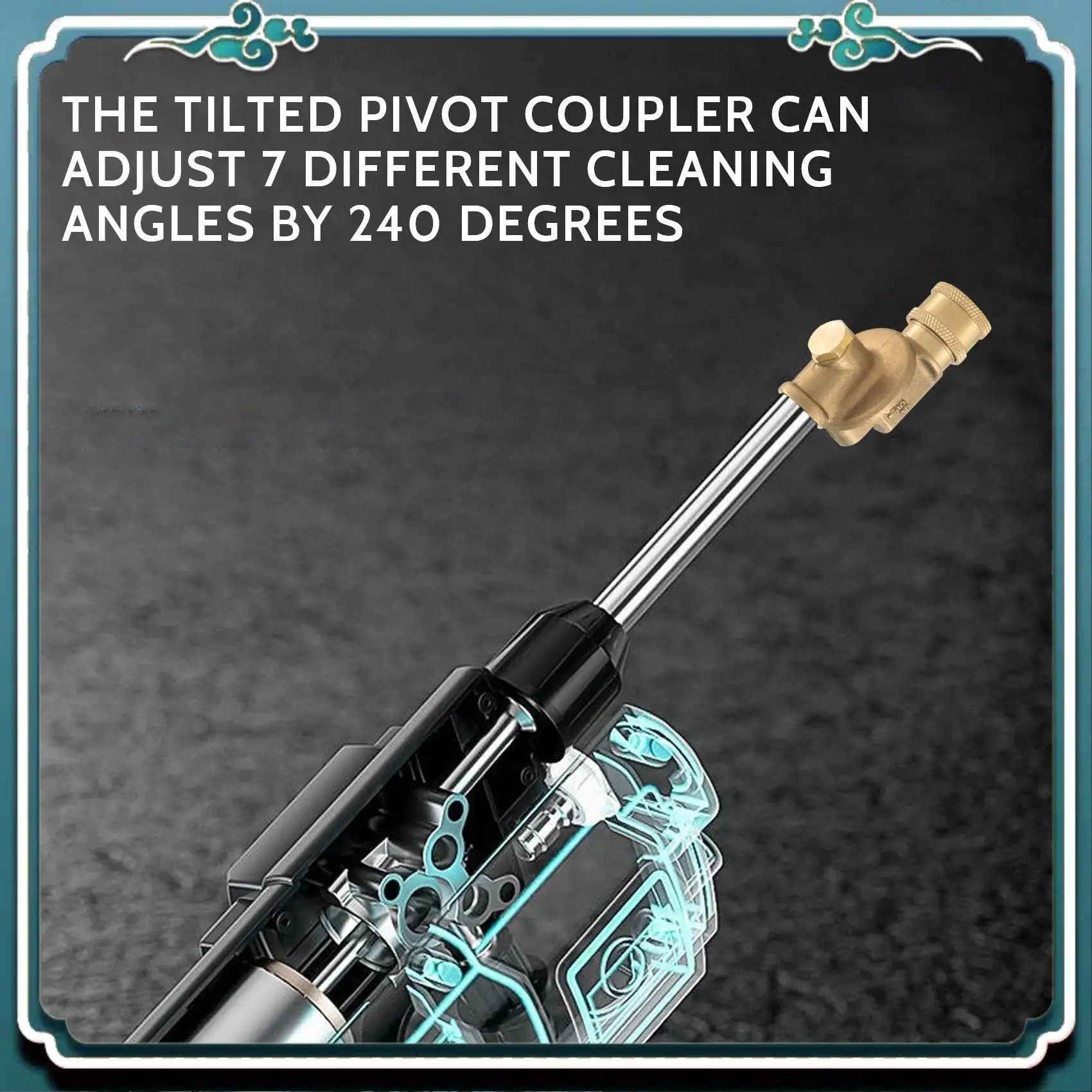 

Поворотная муфта ABTU для насадки мойки высокого давления, насадка для очистки желобов для очистки желобов, 240 градусов, 4500 фунтов на квадратный дюйм, 1/4 дюйма