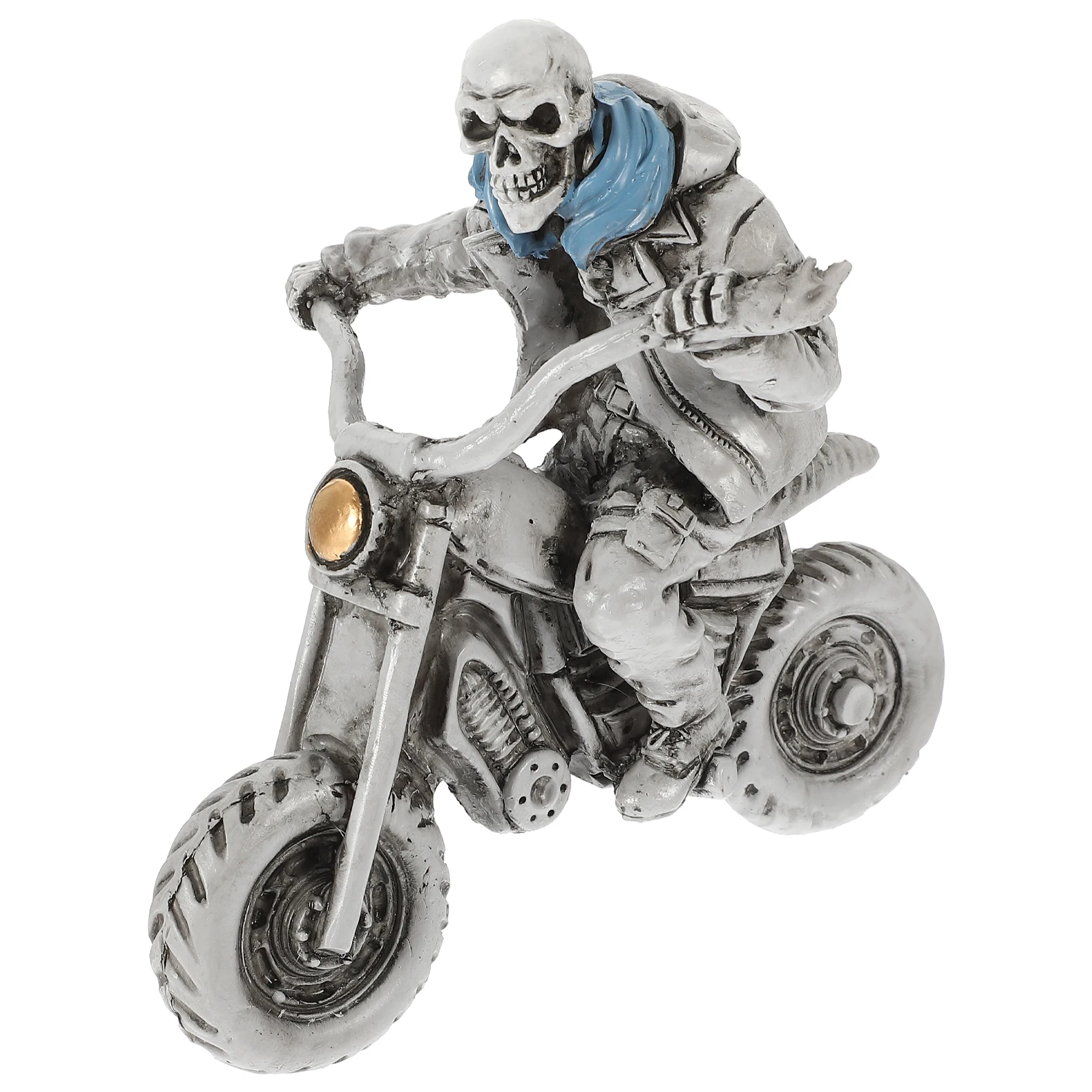 Estatua de calavera, decoración de resina, adorno de jardín de escritorio para Halloween, estatuilla fresca hecha en miniatura