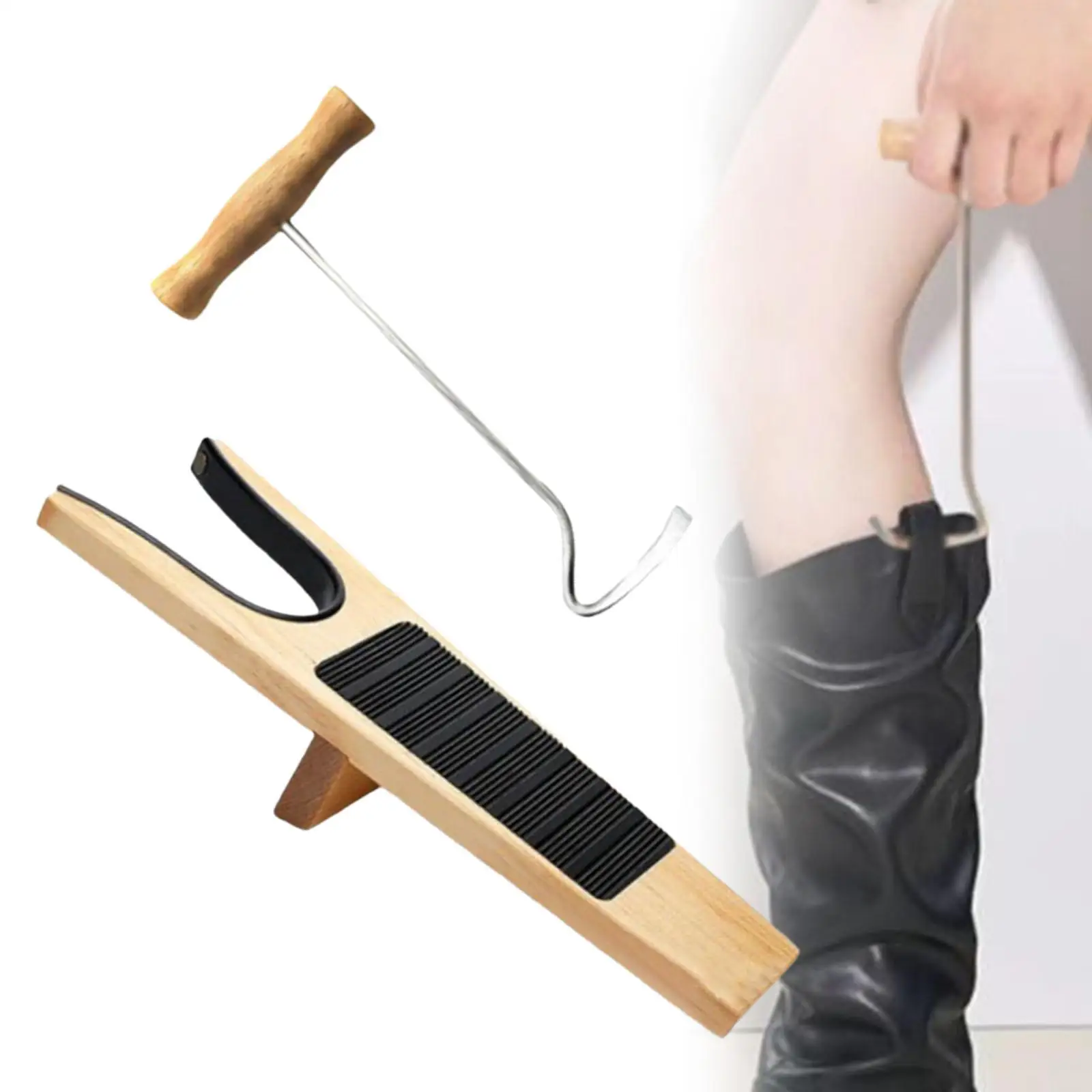 Extractor de botas de madera, gancho para botas, limpiador de fácil extracción, extractor de gato para botas de trabajo, zapatos de cuero, zapatos de lona, botas de vaquero para montar