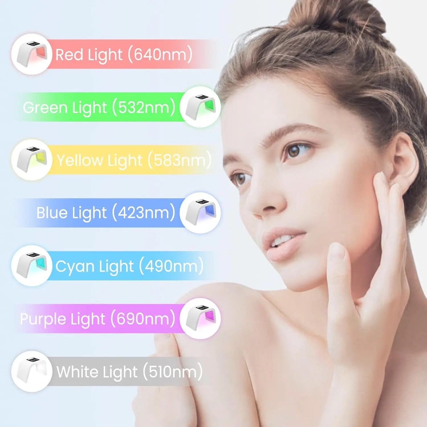 Red Light therapy mask, 7 Colors LED Face mask Light therapy, Led Light therapy for Face, Skin Care Beauty Mask at Home