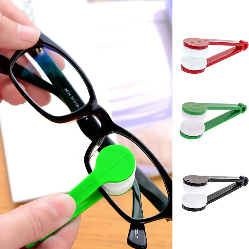 Portable Multifunctional Glasses Cleaning Rub Eyeglass Sunglasses Spectacles Microfiber Cleaner Brushes Wiping Tools Mini