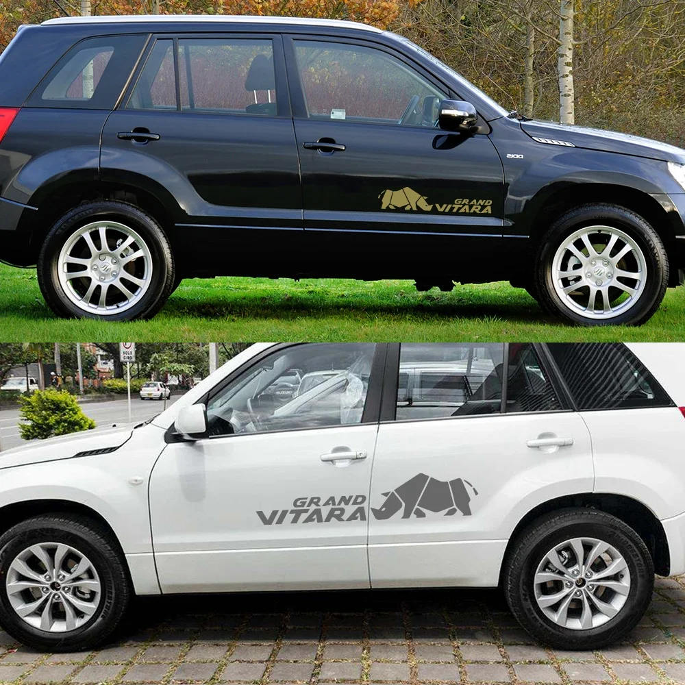2PCS Car Door Side Stickers For Suzuki Grand Vitara AT MT 4X4 OFF ROAD Sport Stripes Styling Auto Accessories Vinyl Film Decals view 3