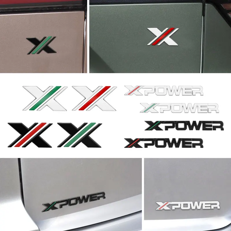 X XPOWER Logo 3D Metal Exteior Auto Side Trunk Sticker Badge Emblem Car Styling For MG 5 6 7 ZS HS GS 3 TF 5 RX5 GT Accessories