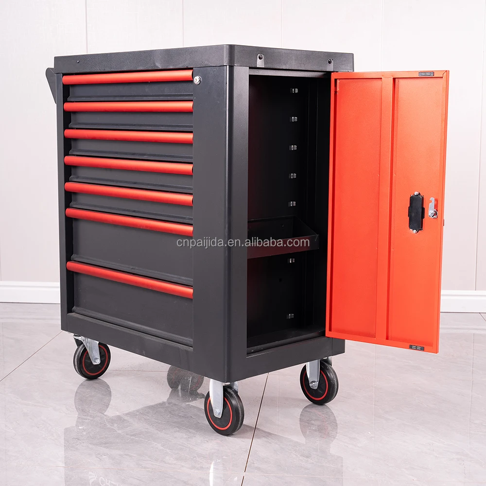 Modern Design 7-Drawers Tool Cabinets CE Certified Tool Cabinet Trolley Lockable Mobile Storage Cabinet Anti-Rust Powder Coating