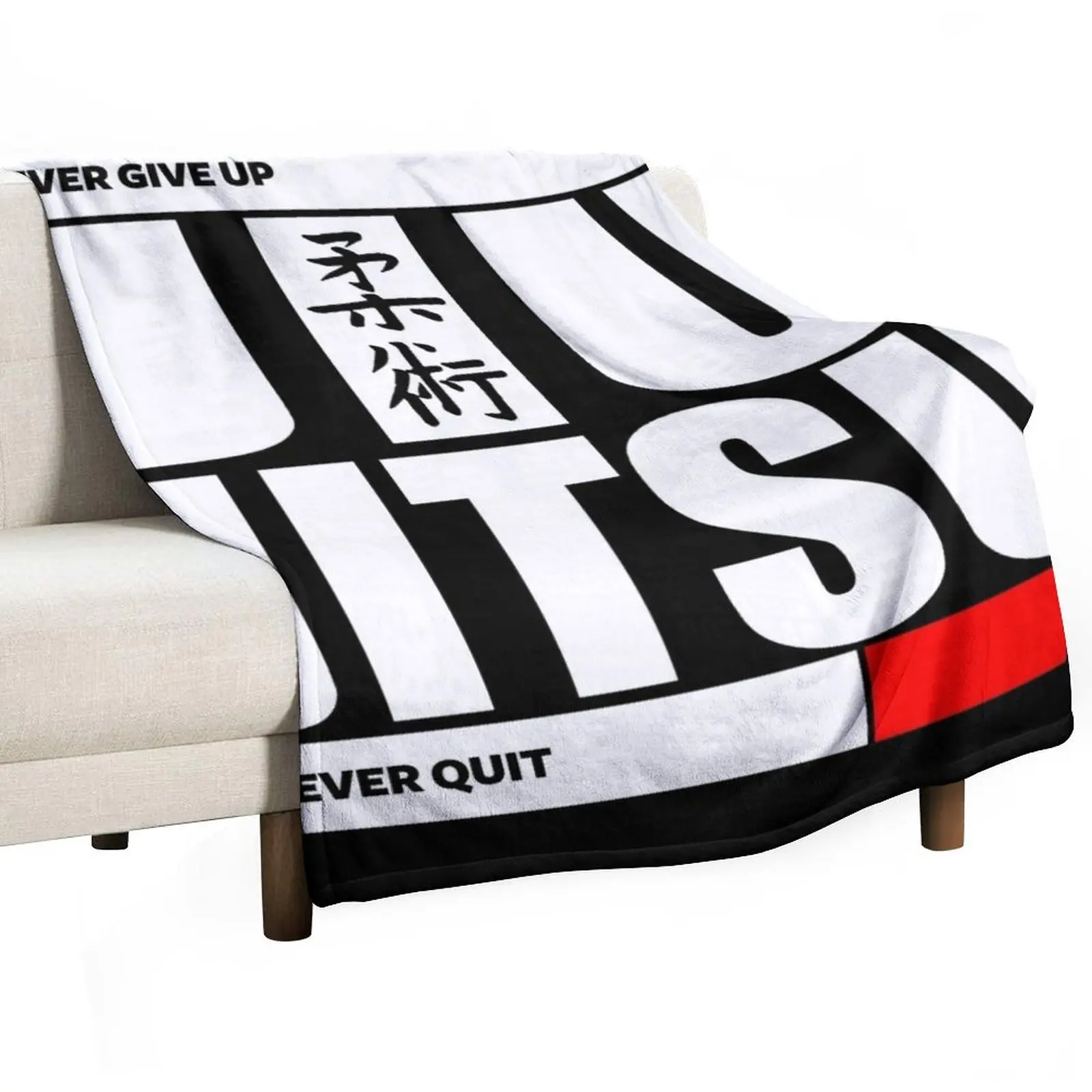 Jiu Jitsu - Never Give Up Never Quit Throw Blanket Cute Plaid Soft Big Blankets