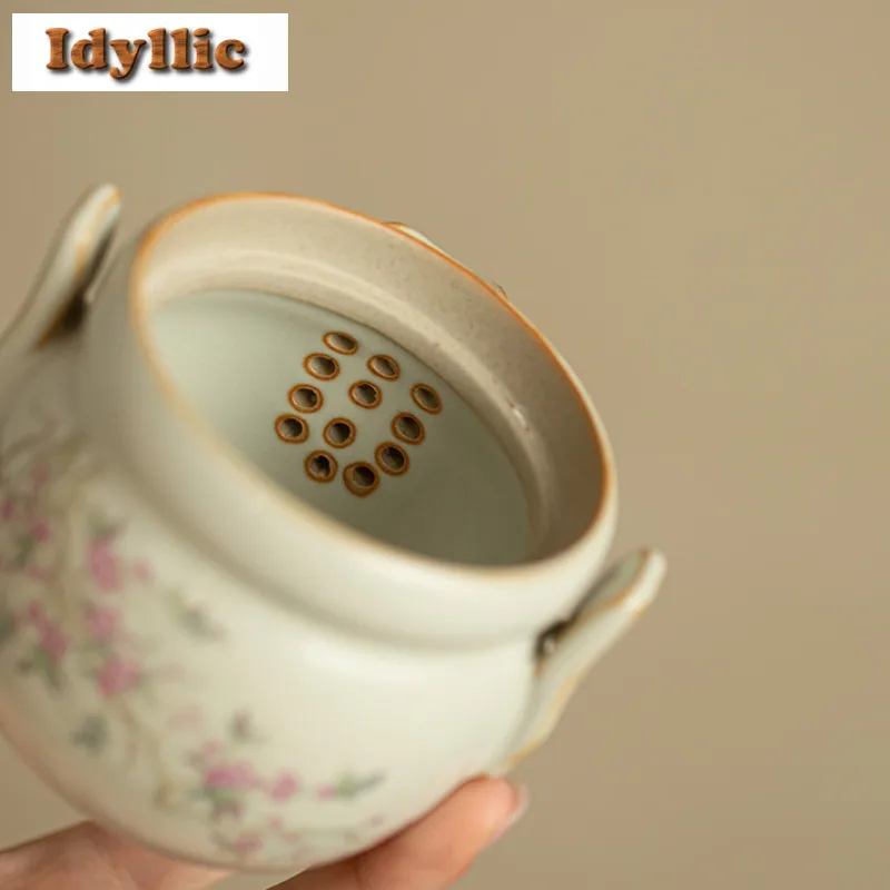 160 مللي رو فرن زهر الخوخ اليد انتزاع إبريق الشاي المساعد على التحلل الشاي القديم وعاء صنع الشاي غلاية مع فلتر Puer Teaware لوازم الحرفية #3