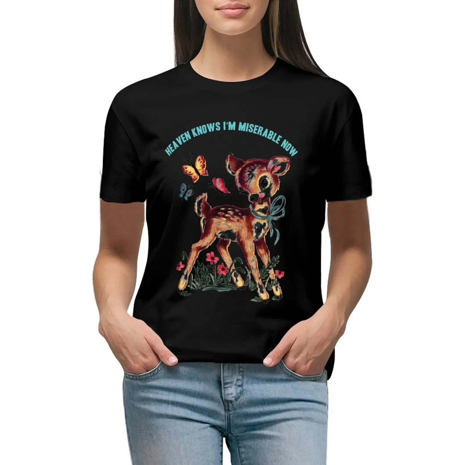 Heaven Knows I'm a Miserable Now (The Smiths) T-Shirt animal prinfor anime oversized western t-shirt dress for Women