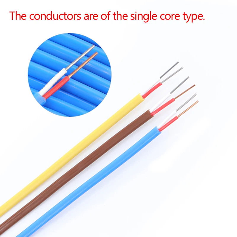 2~10m K J T Type Thermocouple Wire 2 Cores High Temperature Measuring Compensation Cable PTFE Insulator Electronic Line