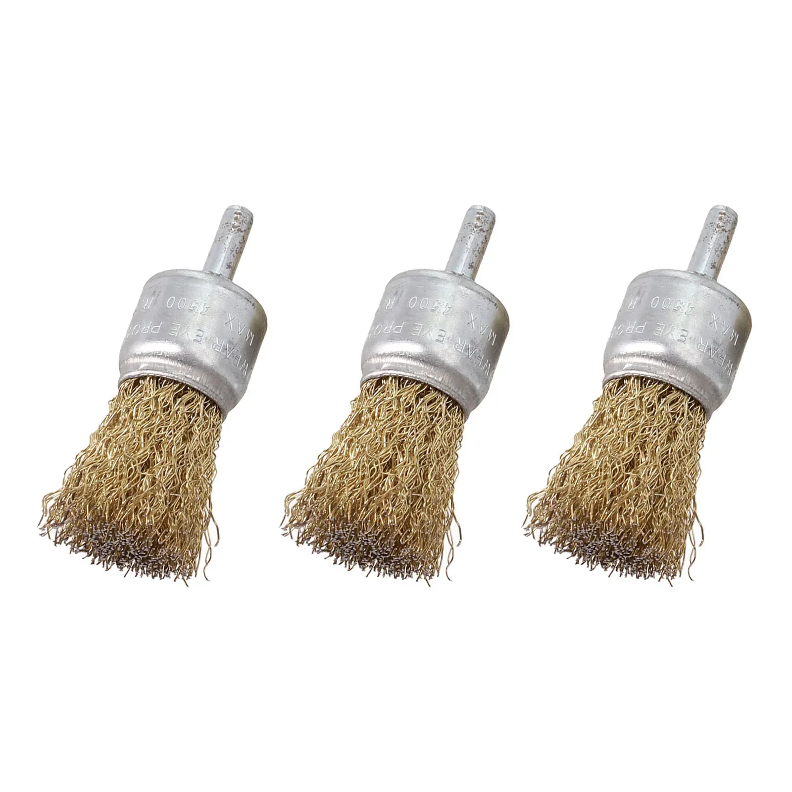 3PC 25mm End Wire Brush Rotary Brass Wire Brush Crimp Cup Set Wheel For Drill Rust Paint Removal Tool Power Tools