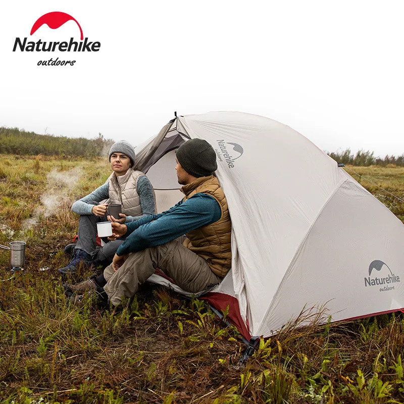 Imagem -06 - Naturehike-atualizado Star River 20d Silicone Tecido Outdoor Camping Tent Impermeável de Camada Dupla Pessoa Temporada