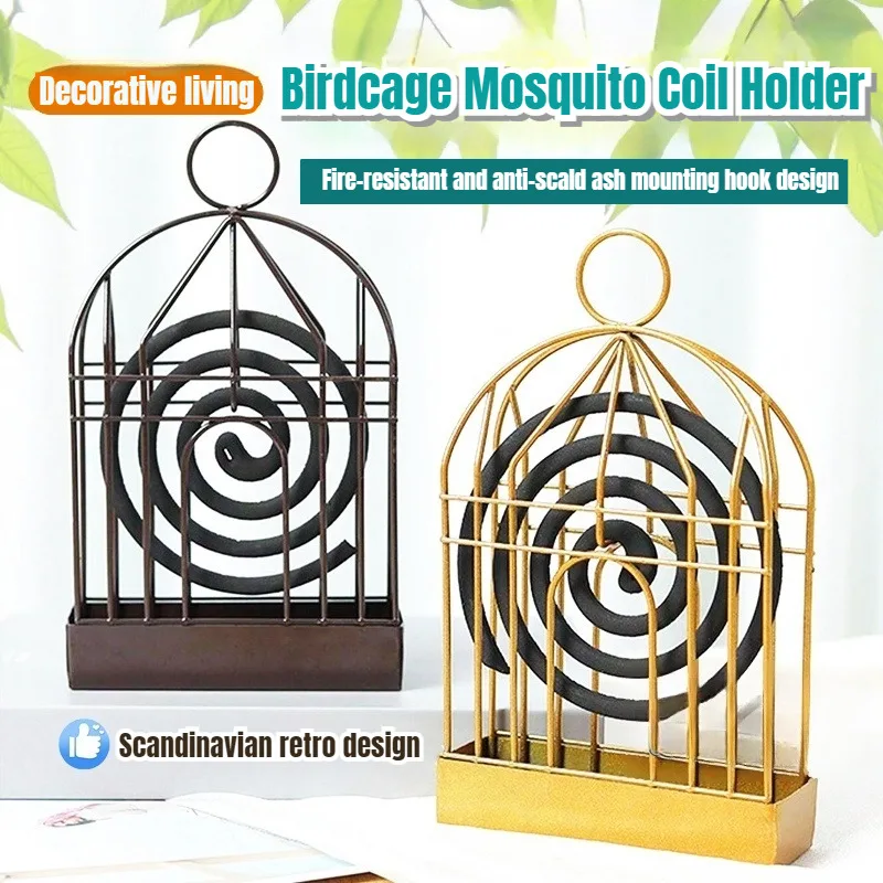 Iron Mosquito Coil Stand Receiving Ash Mosquito Coil Tray Creative Mosquito Coil Box Hangable Mosquito Incense Burner Home Use