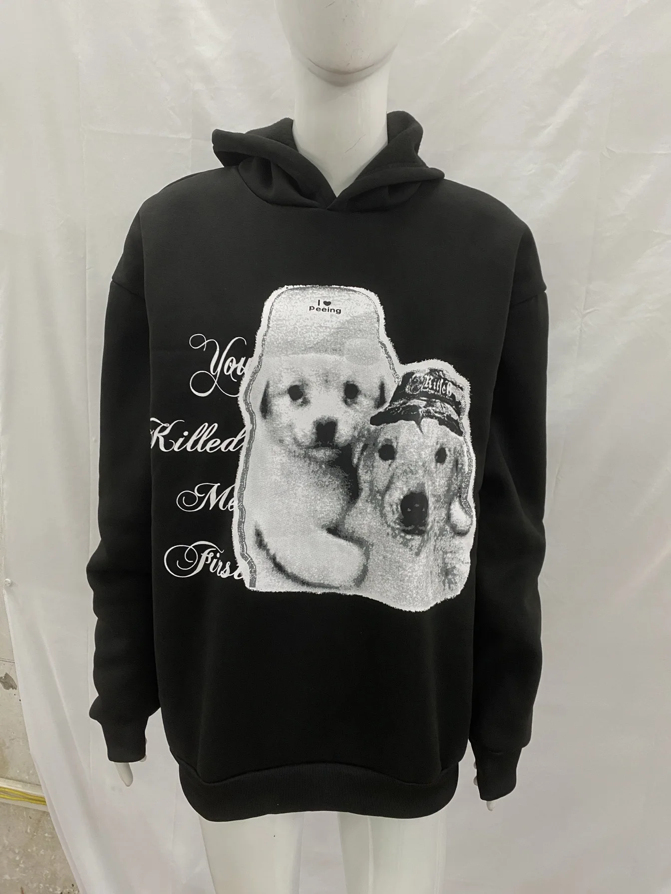 Américain rétro lâche personnalité impression pull automne et hiver saison à capuche à manches longues pull top Y2K vêtements