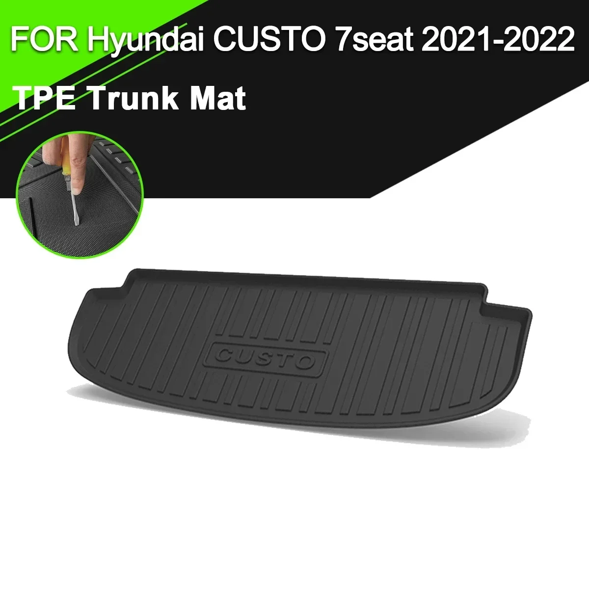 

Car Rear Trunk Cover Mat Rubber TPE Non-Slip Waterproof Cargo Liner Accessories For Hyundai Custo 7 Seater 2021-2022