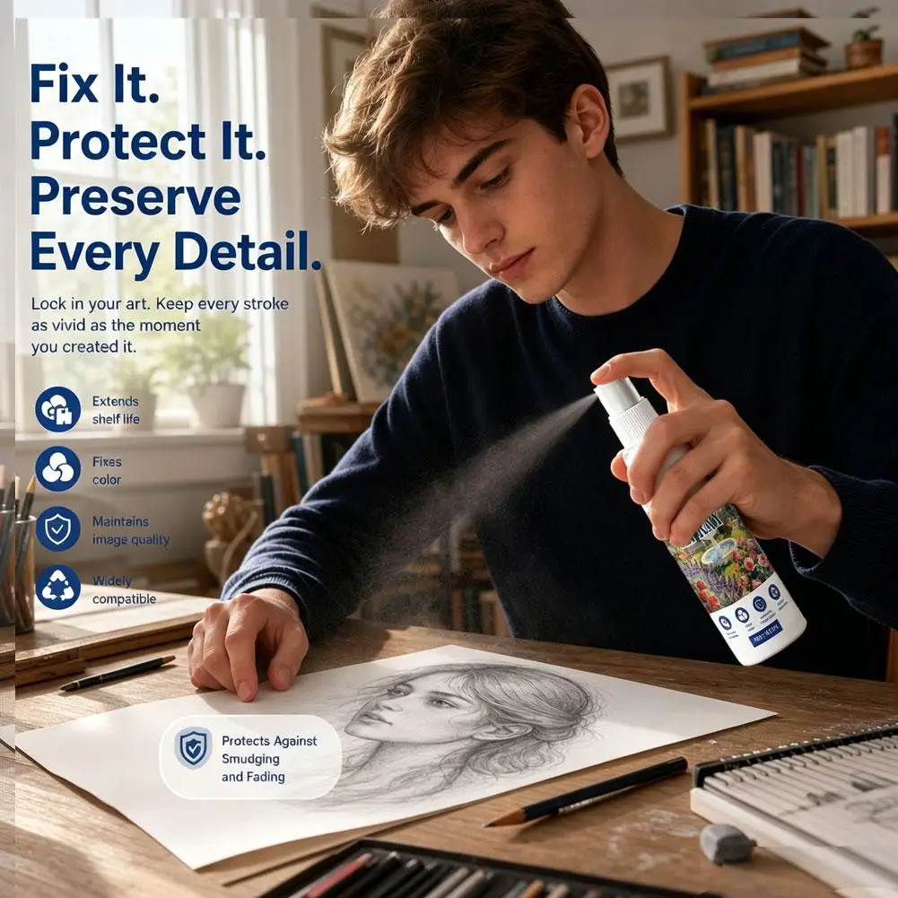 Fixative Spray Workable Fixative Spray For Art Fixes Color Even Coverage Protect The Painting Extend The Preservation Time 2026