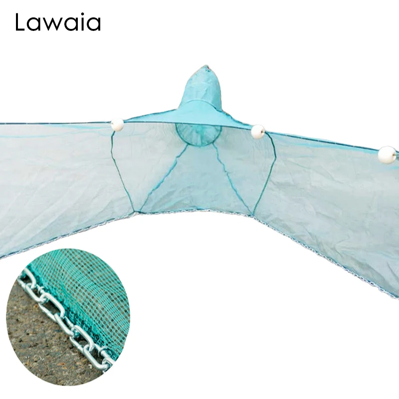 

Lawaia 10m Fishing Net Crab Iron Chain Pendant Foldable Fish Shrimp Catch Fishing Network Floats Crab Trap for River Pond Fence