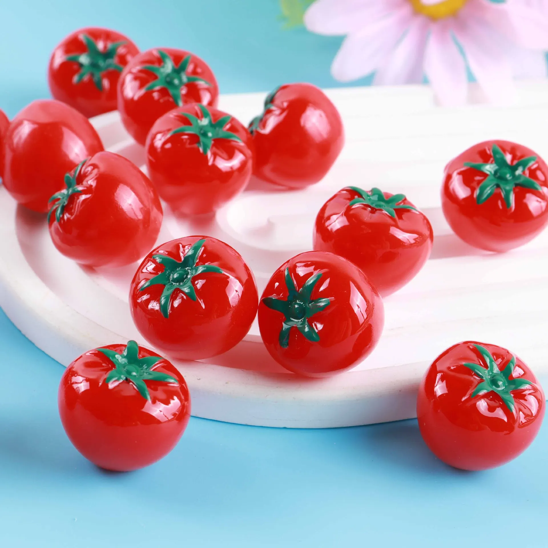 10pcs DIY Mini Tomato Model Ornaments DIY Accessories Art Crafts Supply Home Decoration Perfect DIY Jewelry Crafts Art Crafts