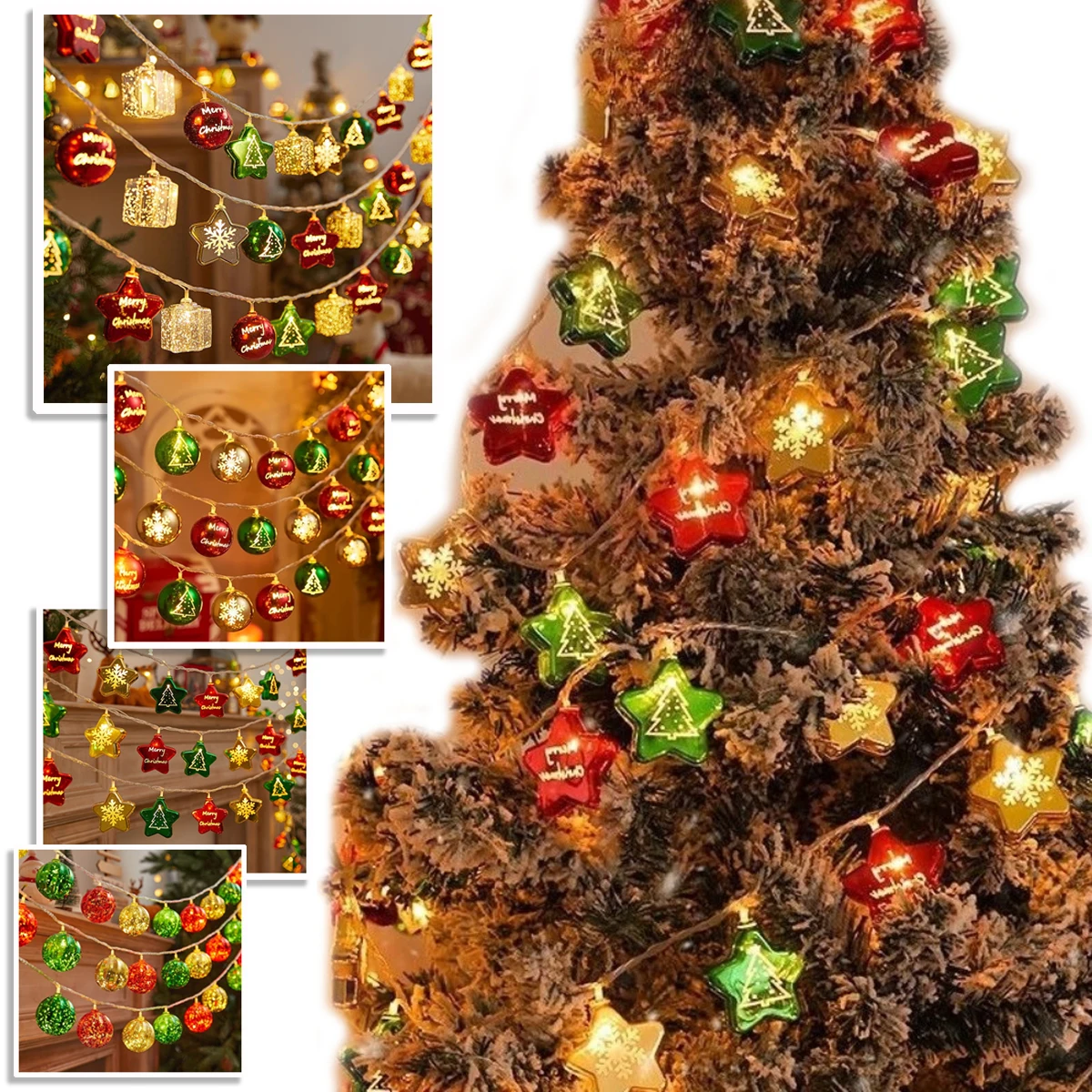 

LED String Lights Outdoor Star Chain Lights Garland Light Bulb Fairy Light Party Home Wedding Garden Christmas Decor navidad