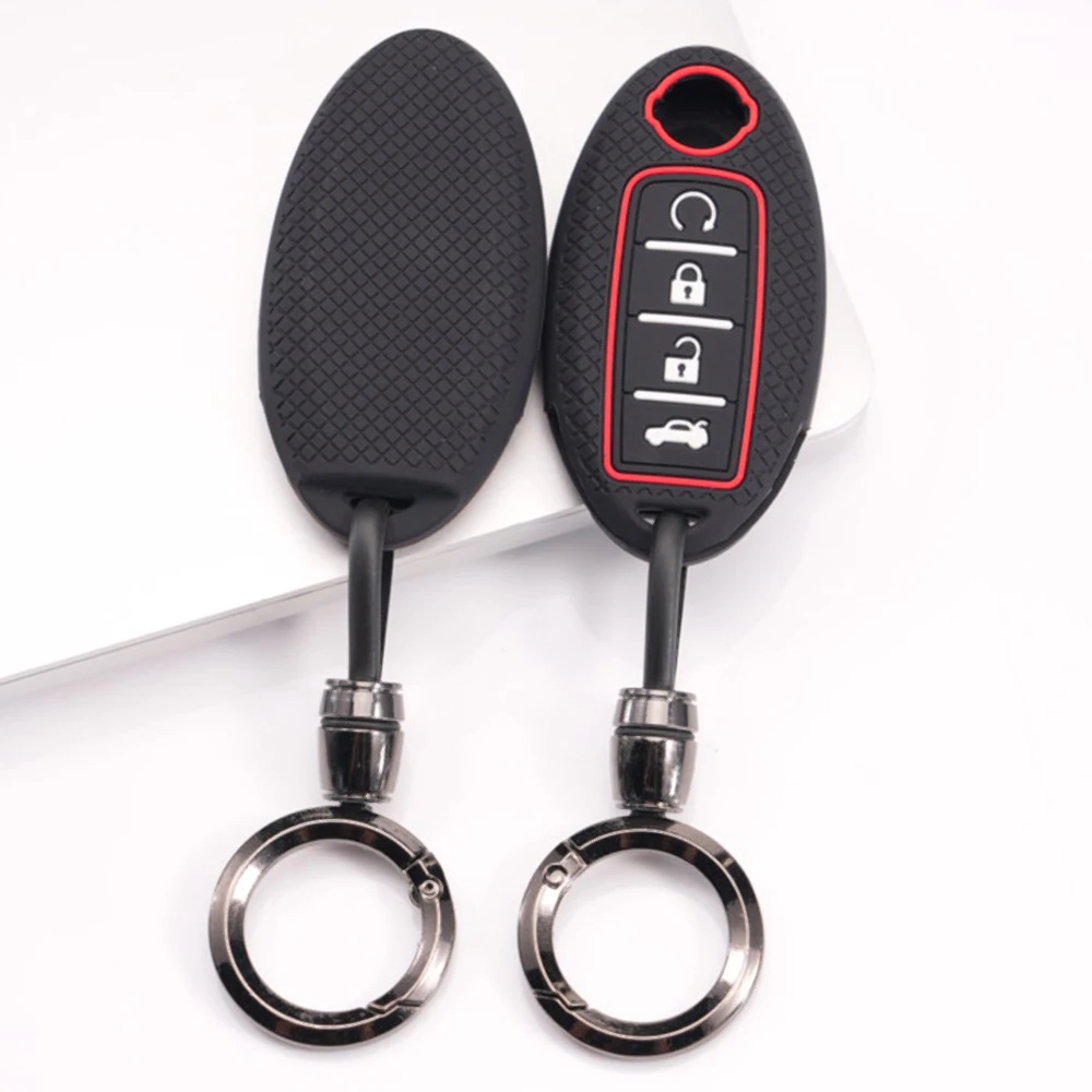 Remote Key Protector With Chain For Nissan Qashqai X Trail T32 T31 Juke J10 J11 Kicks Tiida Micra Altima Pathfinder Note Premium