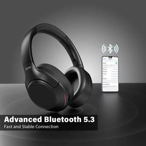 Imagen 2 del producto Auriculares inalámbricos Bluetooth FIFINE, auriculares con cancelación de ruido con modo de transparencia, graves profundos, llamadas claras, tiempo de reproducción 80H -X3