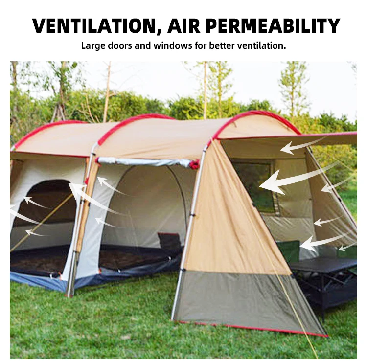 L #Portable 4 Season Tent Ultralight Tunnel Camping Tents 8 Persons Waterproof Outdoor Family Whole Family Tent