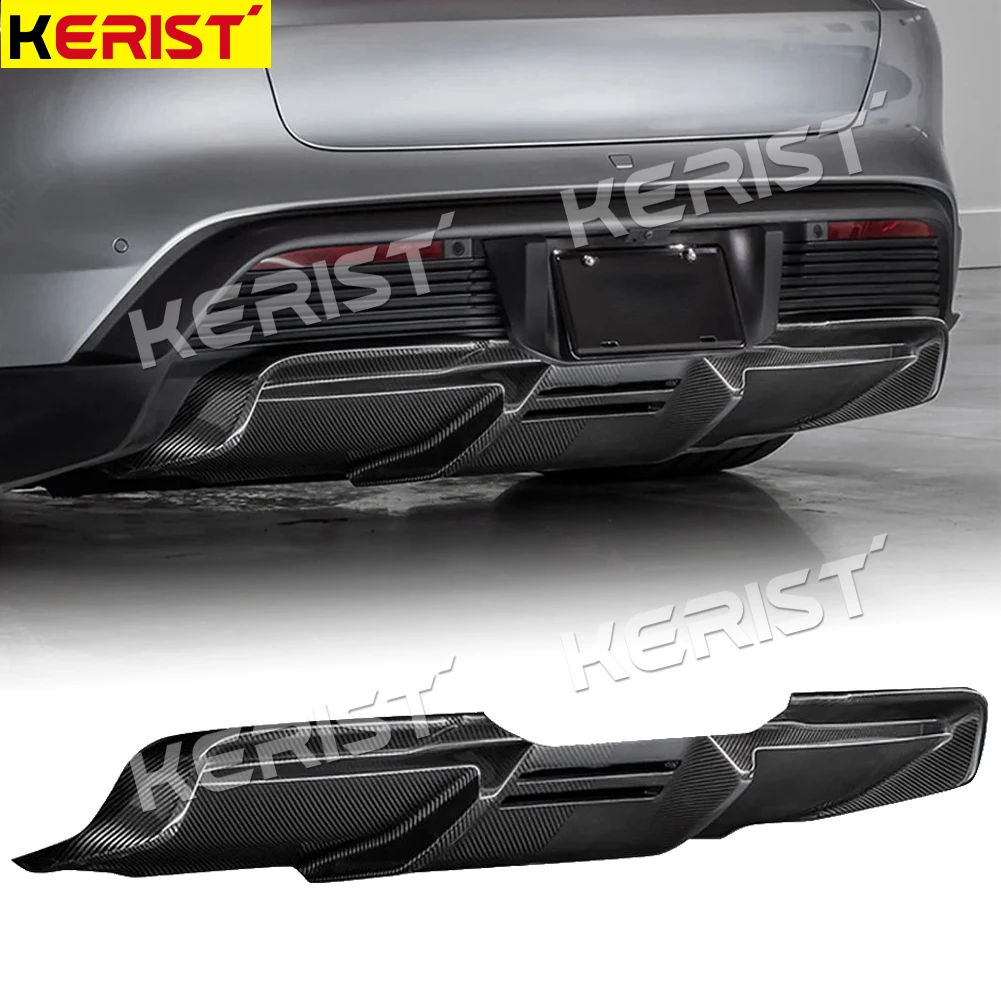 Body Kits Carbon Fiber Rear Bumper Diffuser LiP V Style Fits For Porsche Taycan Sedan 4Door 2020 up