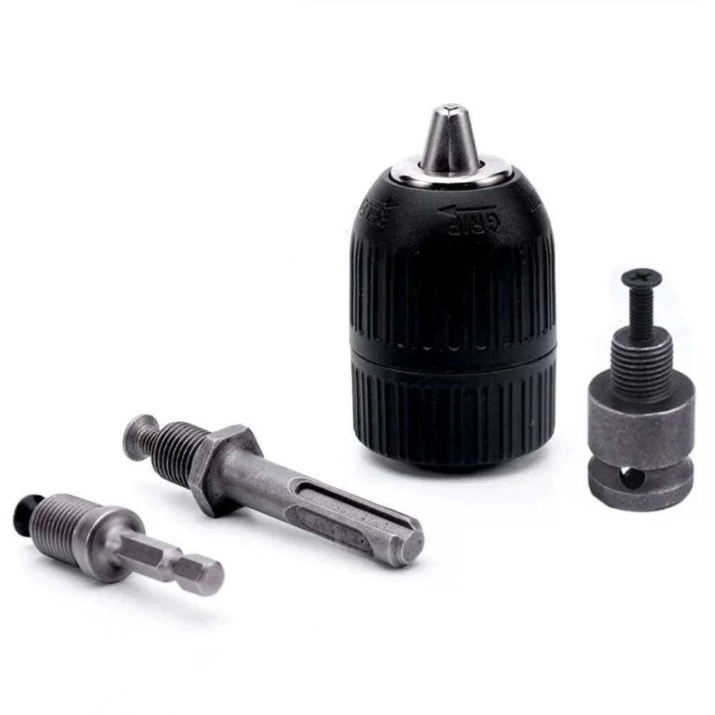 Mandril de broca sem chave com 3/8 polegadas, 5 peças 2-13mm, soquete quadrado, adaptador de conversor, kit de ferramentas de broca