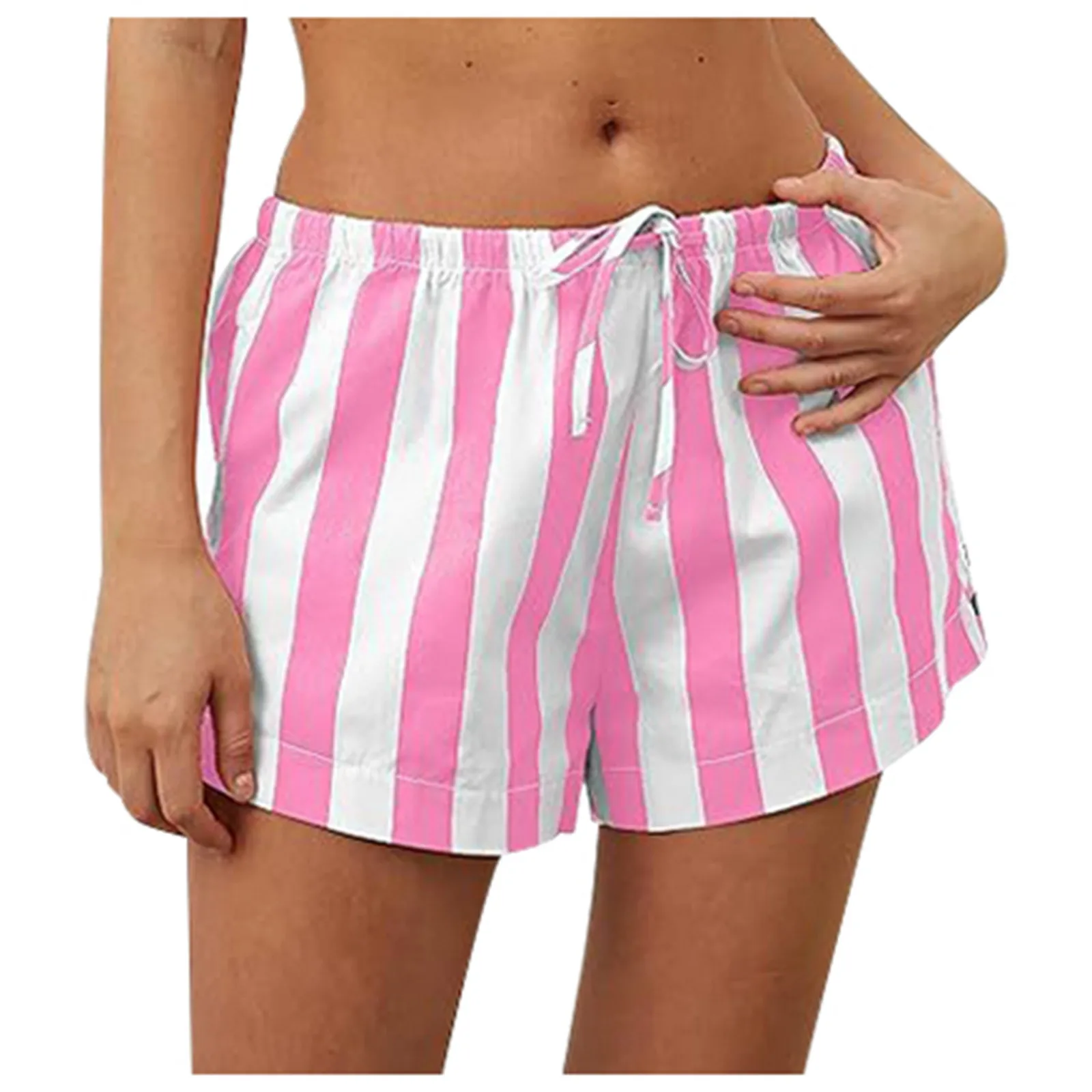 

Striped Printed Drawstring Shorts Low Waisted Loose Fit Comfortable Shorts Casual 2024 New Summer Fashion Shorts for Women