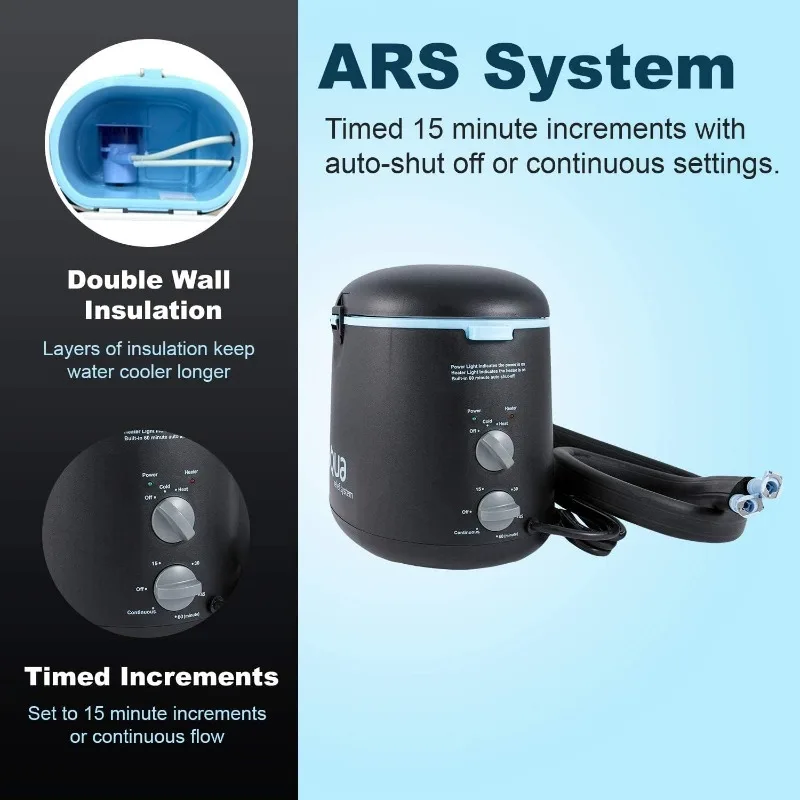 Cold Water Therapy and Hot Water Therapy System - Circulating Personal Heat/Cooling Device by Aqua Relief (ARS w/Universal Pad)