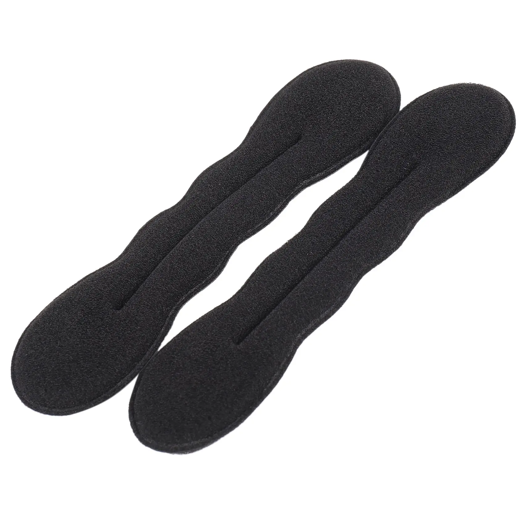 Magic Bun Maker (2 Small, 2 Large) Foam Sponge Bun Shaper Hair Accessories (Black)