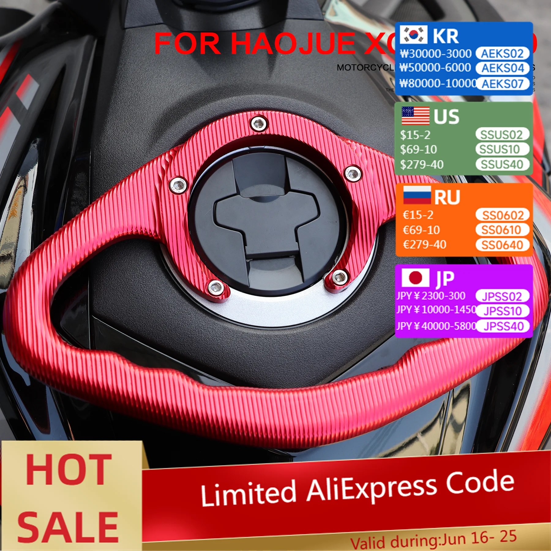 

Fuel Tank Armrest Motorcycle CNC Passenger Handle Rear Handle Bracket for Haojue Suzuki GSX250R DR300 XCR300 DR 150 / 160S 250